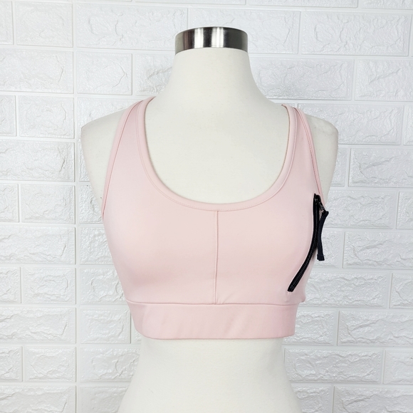 GYMSHARK Ultility Sports Bra | Front Zip Pocket | Pink | Size-S - Picture 10 of 12